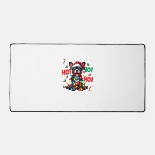 Funky French Bulldog Christmas Santa Hat Lights HO (Recto)