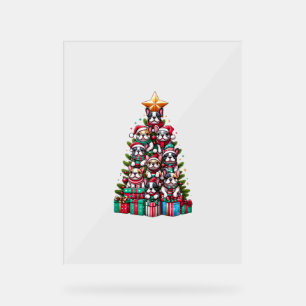 Funky French Bulldog sapin de Noël Santa Hat neige