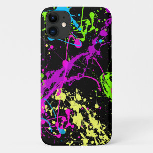 Funky Fresh Retro Paint Splatter Neon 80s 90s iPhone 11 Hoesje