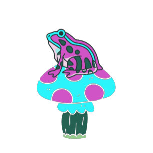 Funky Frog en Toad Stool T-shirt