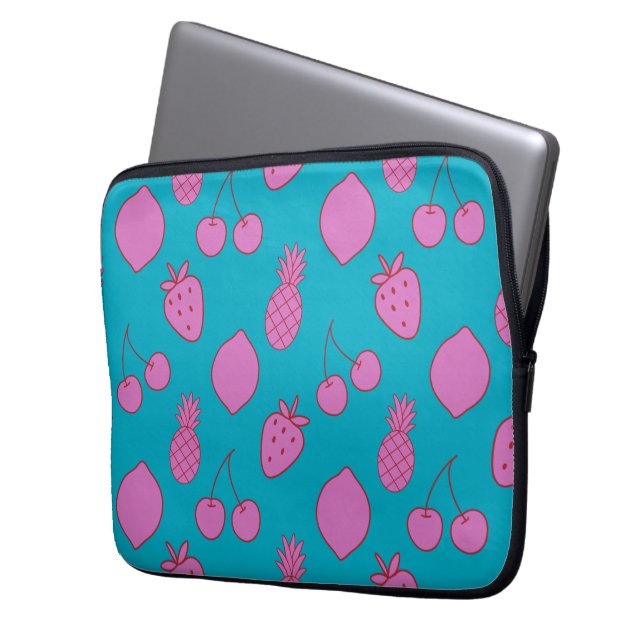 Funky Fruit Pop Laptop Sleeve (Voorkant Links)