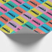 Funky Fun Checkerboard Mini Cooper Cadeaupapier (Hoek)
