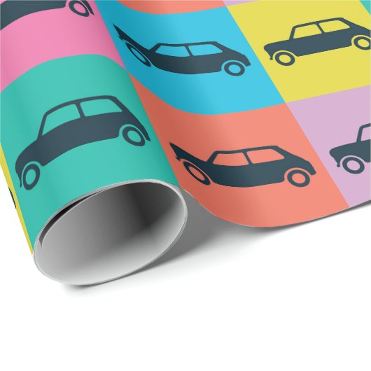 Funky Fun Checkerboard Mini Cooper Cadeaupapier (Rol Hoek)