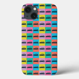 Funky Fun Checkerboard Mini Cooper iPhone 13 Hoesje