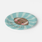 Funky Fun Football Kawaii Persoonlijke Kinder Part Papieren Bordje (Gekanteld)