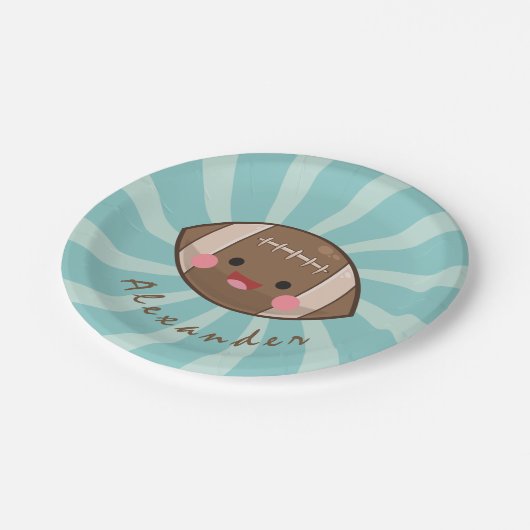 Funky Fun Football Kawaii Persoonlijke Kinder Part Papieren Bordje (Gekanteld)