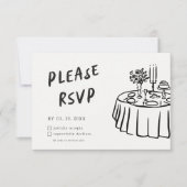 Funky Fun Moderne Retro QR Code Trouwen RSVP Kaartje (Voorkant)