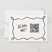 Funky Fun Moderne Retro QR Code Trouwen RSVP Kaartje (Achterkant)