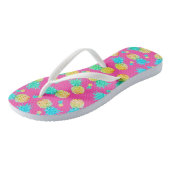 Funky Fun Pineapple Print | Kleurrijke zomer Teenslippers (Schuin)
