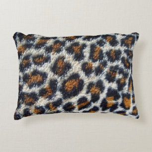 Funky fun pluizige luipaard print patroon accent kussen