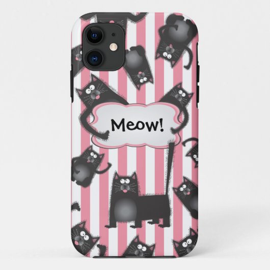 Funky fuzzy Kitty Cat iPhone4 hoesje (Achterkant)