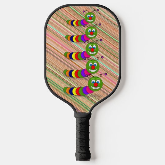 Funky Garden Bug Ladder Rainbow Stripes Cute Fun Pickleball Paddle (Voorkant)