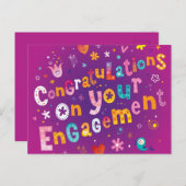 Funky Gefeliciteerd met je Verloving Briefkaart (Voorkant / Achterkant)