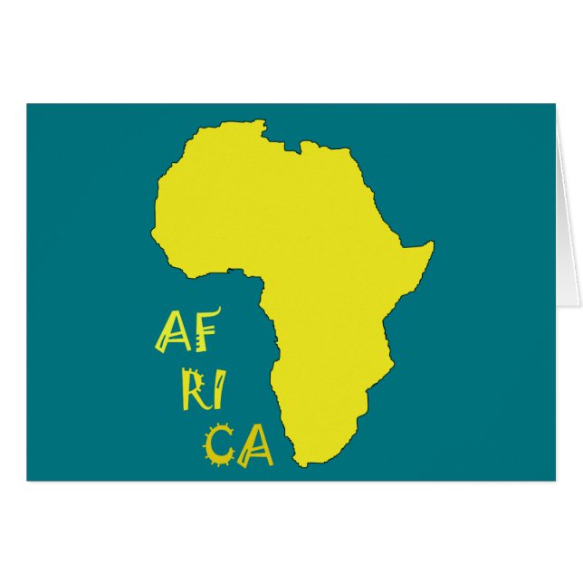 Funky Gele Afrika Kaart (Voorkant Horizontaal)