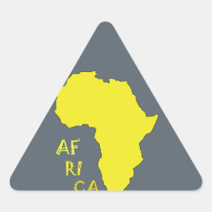 Funky Gele Afrika Kaart Driehoek Sticker
