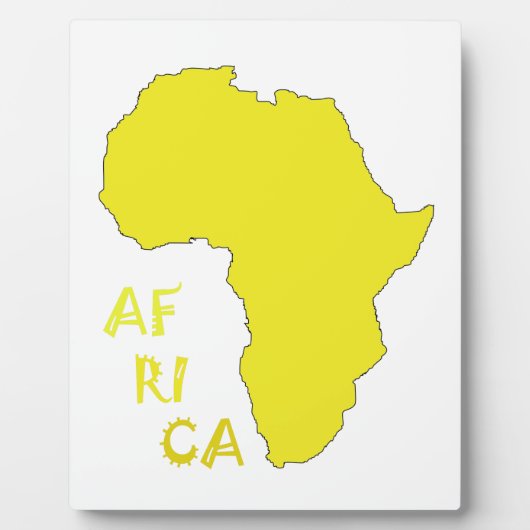 Funky Gele Afrika Kaart Fotoplaat (Voorkant)