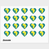 Funky Gele Afrika Kaart Hart Sticker (Vel)