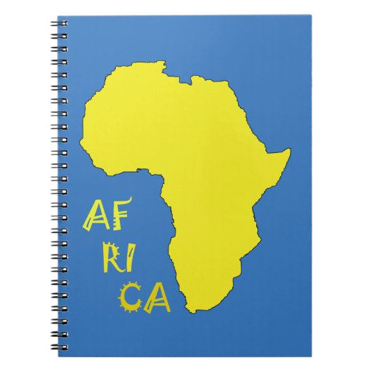 Funky Gele Afrika Kaart Notitieboek (Voorkant)