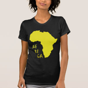Funky Gele Afrika Kaart T-shirt