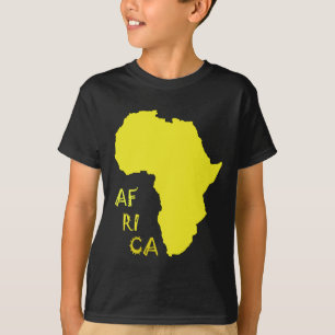 Funky Gele Afrika Kaart T-shirt