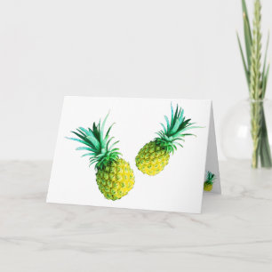 Funky Gele Ananas Uw Tekst Wenskaart Kaart