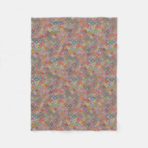Funky Geometric Granny Style Squares Fleece Deken