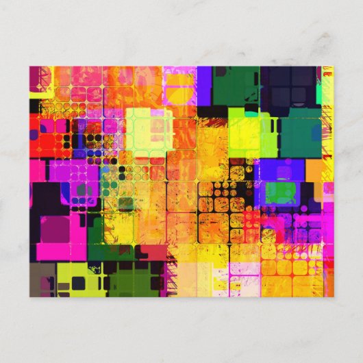 Funky Geometric Multicolored Design Briefkaart (Voorkant)