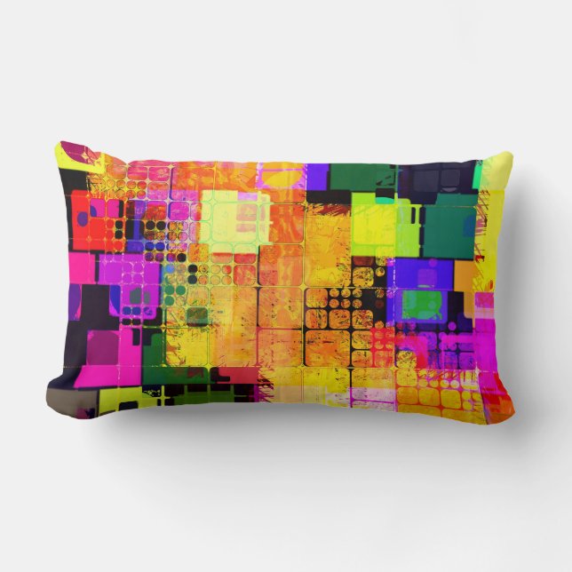 Funky Geometric Multicolored Design Kussen (Voorkant)
