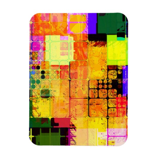 Funky Geometric Multicolored Design Magneet (Verticaal)