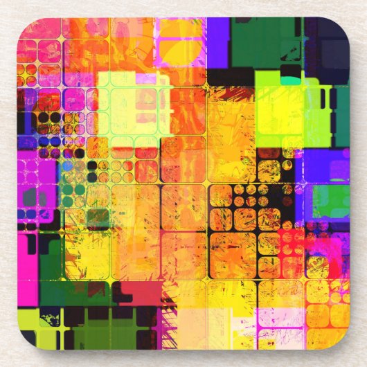 Funky Geometric Multicolored Design Onderzetter (Voorkant)