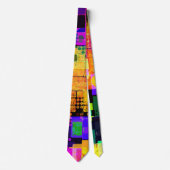 Funky Geometric Multicolored Design Stropdas (Voorkant)