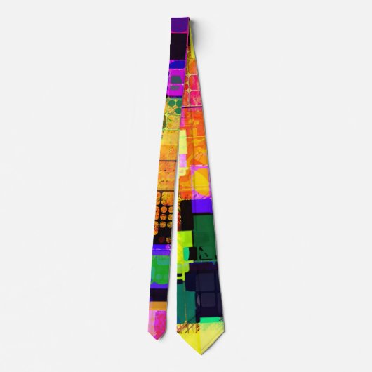 Funky Geometric Multicolored Design Stropdas (Achterkant)
