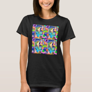 Funky Geometrisch Patroon Abstract T-shirt