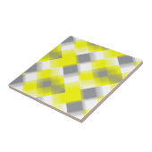 Funky Geometry Abstract Art Yellow Grey White Tegeltje (Zijkant)