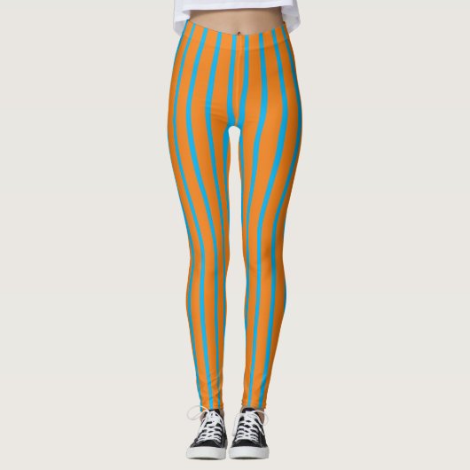 Funky gestreepte Halloween Leggings (Voorkant)