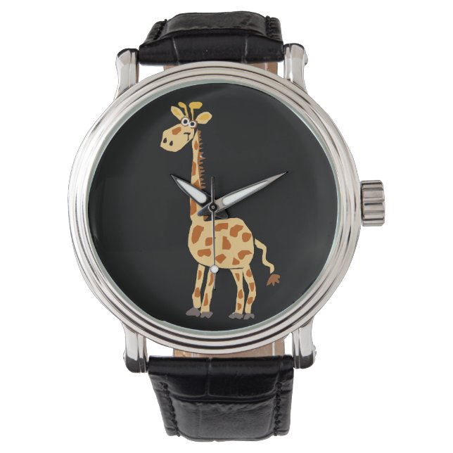 Funky Giraffe Art Watch Horloge (Voorkant)
