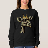 Funky Giraffe with Attitude and Glasses Stylish Fu Trui (Voorkant)