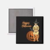Funky Girl Witch Halloween Magneet (Voorkant / Achterkant)