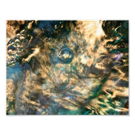 Funky Gold Abstract gekleurd water Foto Afdruk
