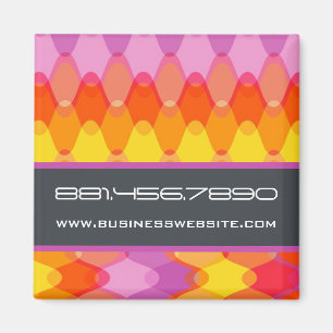 Funky Golven   Magneet van 01 * Geeloranje Paarse