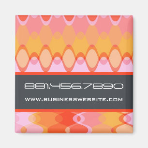 Funky Golven   Magneet van 03 * Roze Geeloranje  