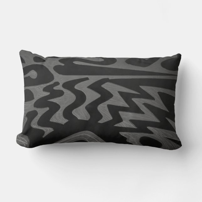 Funky Gray Zigzag Pillow Kussen (Voorkant)