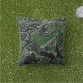 Funky Green Camo Buitenkussen (Gras)