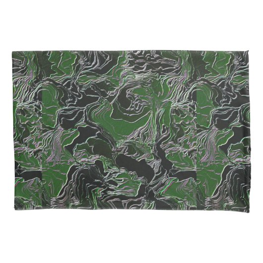 Funky Green Camo Kussensloop (Voorkant)