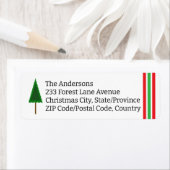 Funky Green Christmas Tree Design Etiket (Insitu)