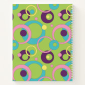 Funky Green Circles Carnet spiral (Dos)