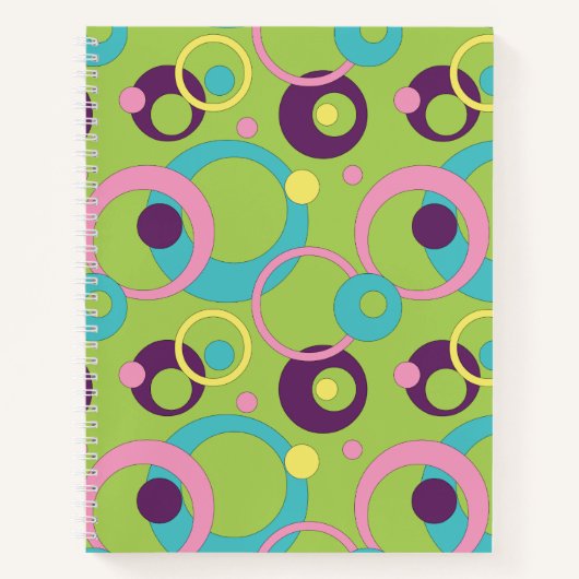Funky Green Circles Carnet spiral (Devant)