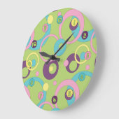 Funky Green Circles Clock Grote Klok (Hoek)
