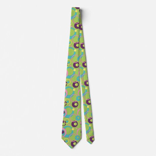 Funky Green Circles Cravate masculin (Devant)