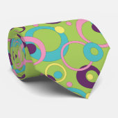 Funky Green Circles Cravate masculin (Roulé)